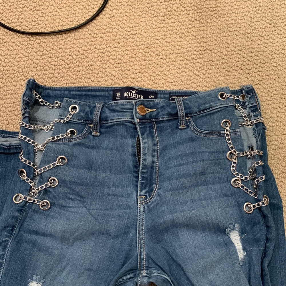 homemade hollister chain hip jeggings